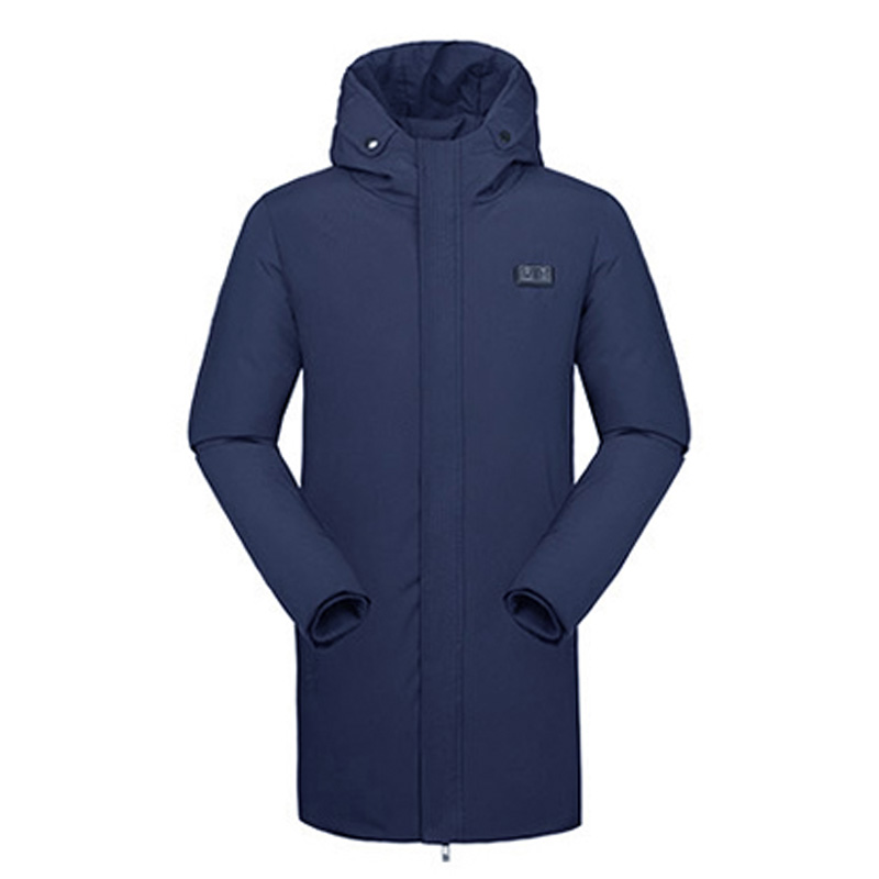 雪狼男中长款加热保暖加厚羽绒服