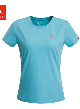 极星 女款春夏季户外休闲T恤棉质舒适透气圆领短袖T恤 AGTD12372