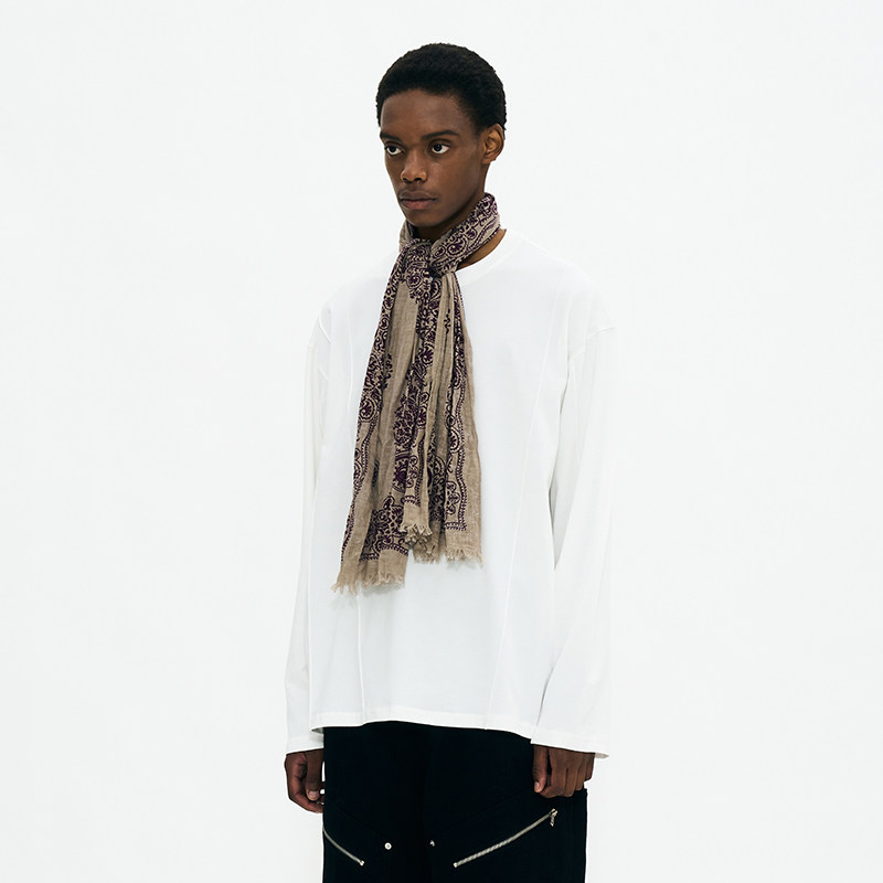 宽松休闲长袖T恤 韩国正品 PARTIMENTO 秋季男女日常纯棉上衣