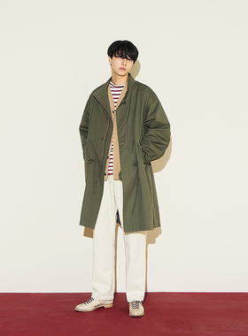 中长款M-65鱼尾派克大衣 韩国正品  PARTIMENTO 腰部抽绳设计风衣