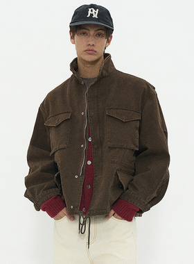 美式复古工装夹克 韩国正品 PARTIMENTO 双拉链水洗休闲宽松外套