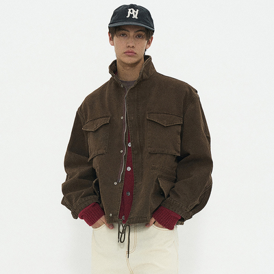 美式复古工装水洗休闲宽松外套