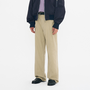 水洗复古卡彭特阔腿裤 韩国正品PARTIMENTO 纯棉朴素宽松休闲长裤