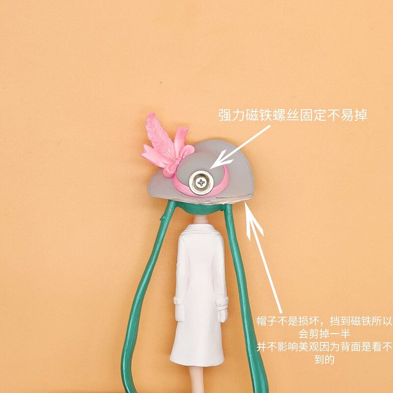 윈드 브레이커 소녀 냉장고 자석 자석 인터넷 연예인 인기 장식 액세서리 소녀 심장 긴 머리 아름다운 소녀 장식품