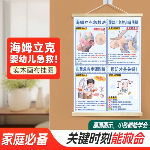 海姆立克急救防呛奶挂图超防水