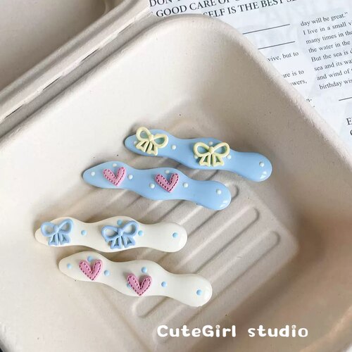 Cutegirl studio2026韩国新品发夹可爱奶油波点发夹碎发夹刘海夹