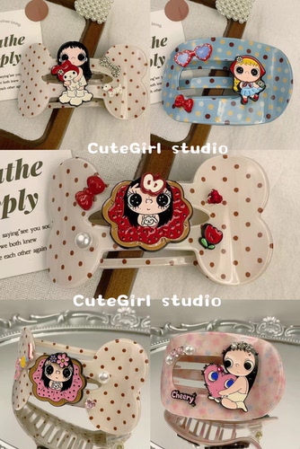 Cutegirl studio韩国原创系列抓夹大眼睛女孩小玉发夹后脑勺鲨鱼