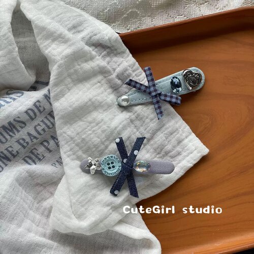 Cutegirl studio2026新款韩系布艺蝴蝶结发夹学院风发夹bb夹头饰
