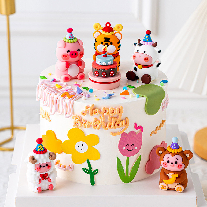 软胶动物小熊小兔老虎奶牛猴子