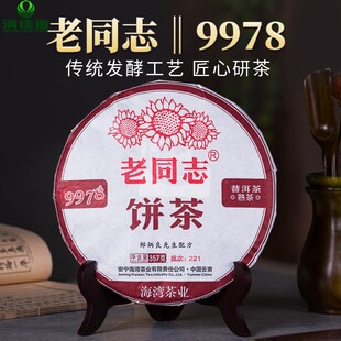 2022年老同志9978熟茶海湾茶业老同志99系列普洱茶饼茶357g
