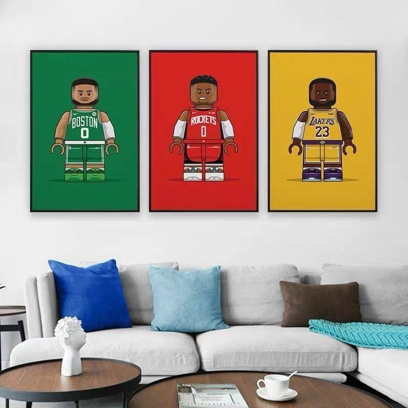潮流NBA球星公仔装饰画挂画周边