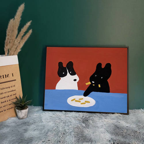 动物装饰画小众北欧简约卡通创意