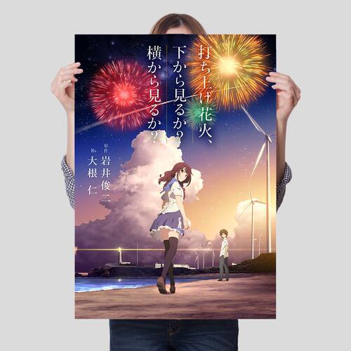 升起的烟花 从下面看 还是从侧面看海报奈砂动漫宿舍不干胶贴纸x