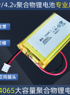 聚合物3.7V可充电锂电池大容量通用4000毫安124065医疗产品配件5v