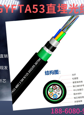 GYFTA53/GYFTZA53-16B1/32B1.3非金属低烟无卤阻燃直埋重铠光缆线
