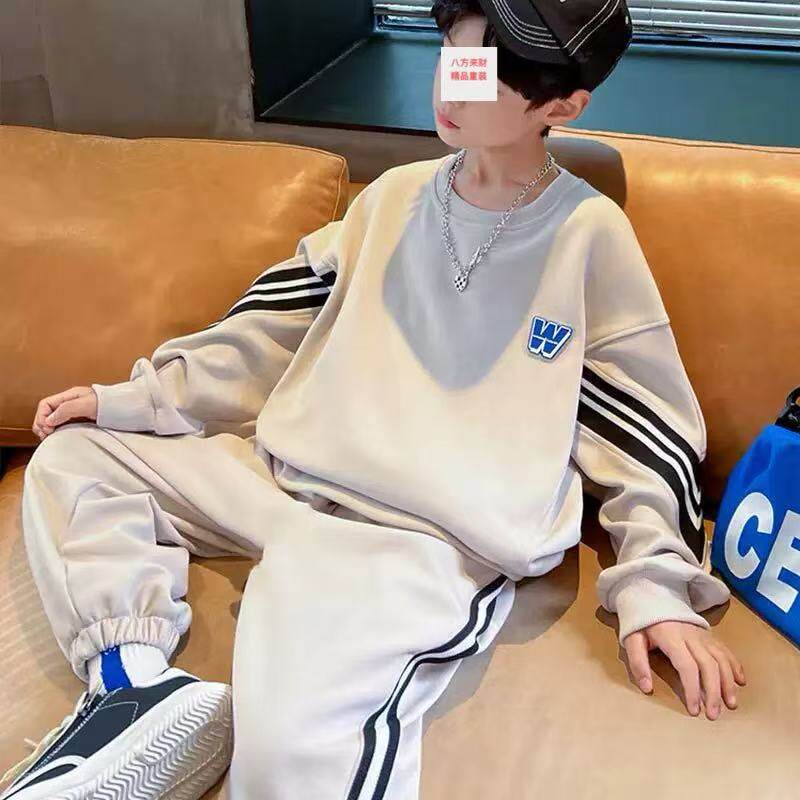 儿童时尚春秋长袖运动套装2026新款男孩卫衣卫裤中大男童休闲童装