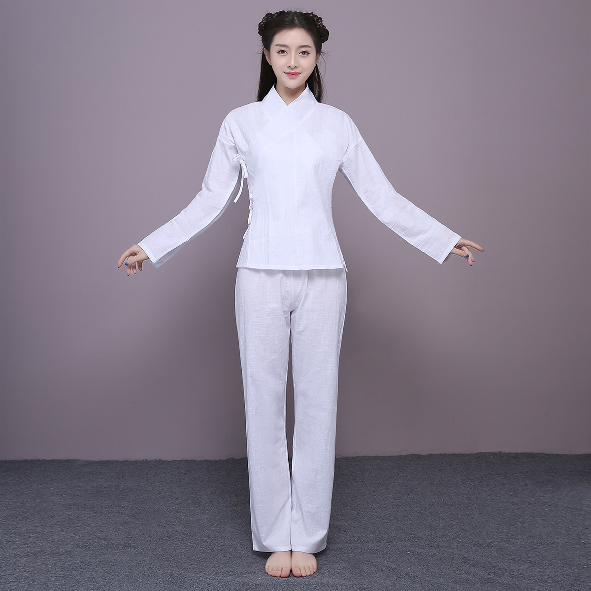 中衣女生明制曲裾褙子打底汉服