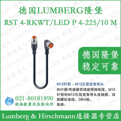 双端预铸线PUR10米4芯带灯