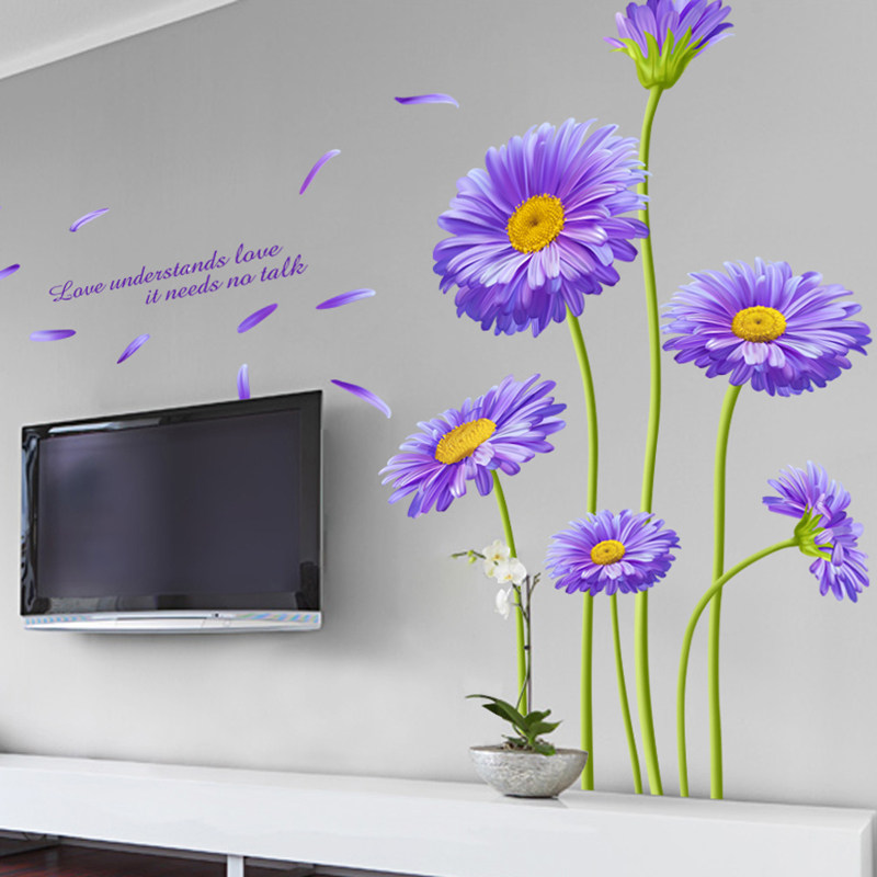 墙贴创意卧室温馨客厅墙上贴纸装饰电视背景墙壁墙纸壁纸自粘墙花