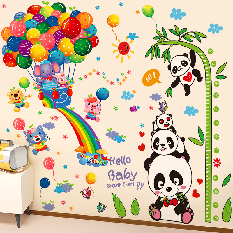 量身高墙贴尺贴纸贴画卡通宝宝儿童房间墙壁装饰墙纸自粘墙上创意图片