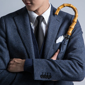 2020秋冬男人字纹毛呢西装 英伦复古粗花呢外套欧美休闲大码 西服潮