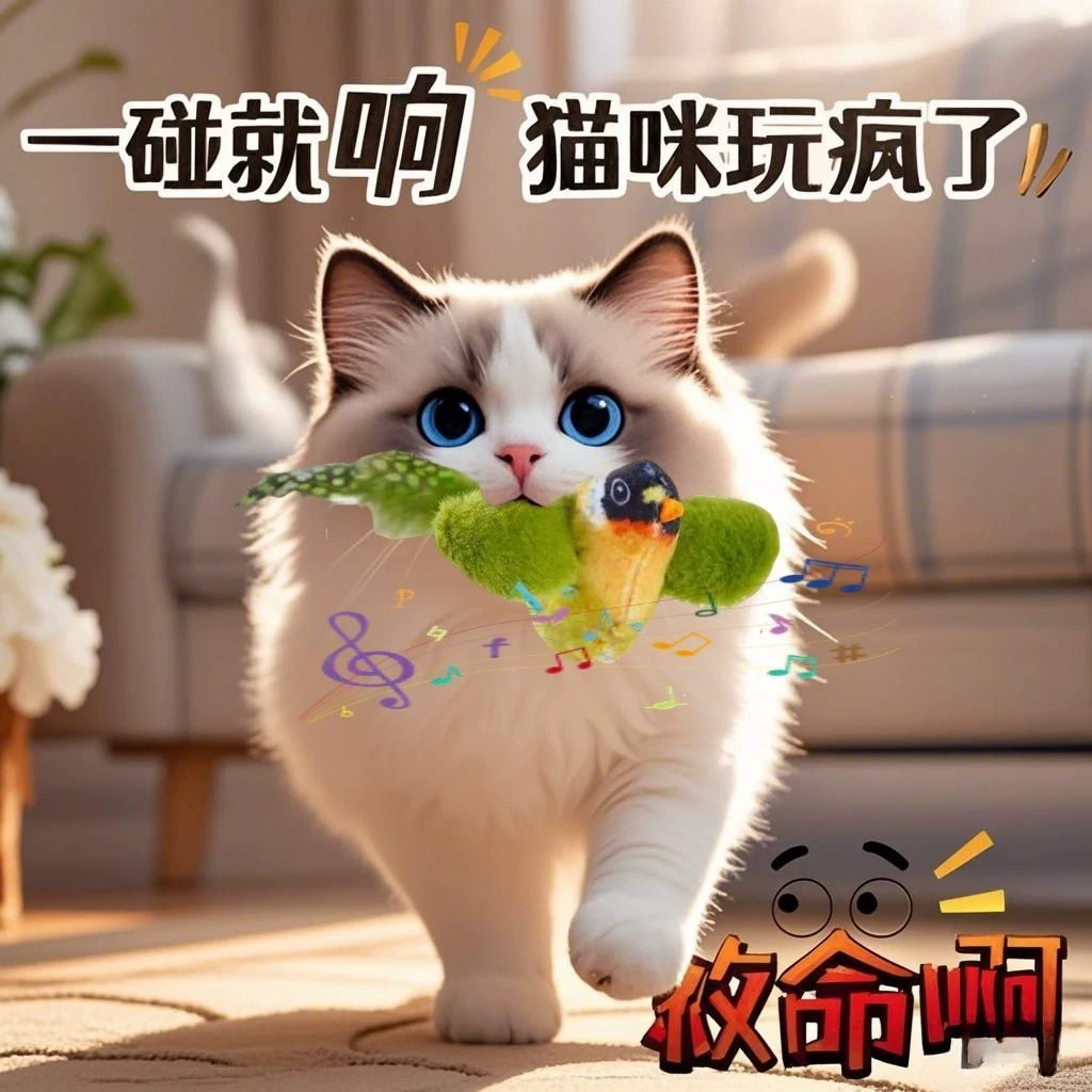 猫咪玩具会叫仿真鸟会飞的会叫的会叫的会叫的会叫的会叫的会叫的