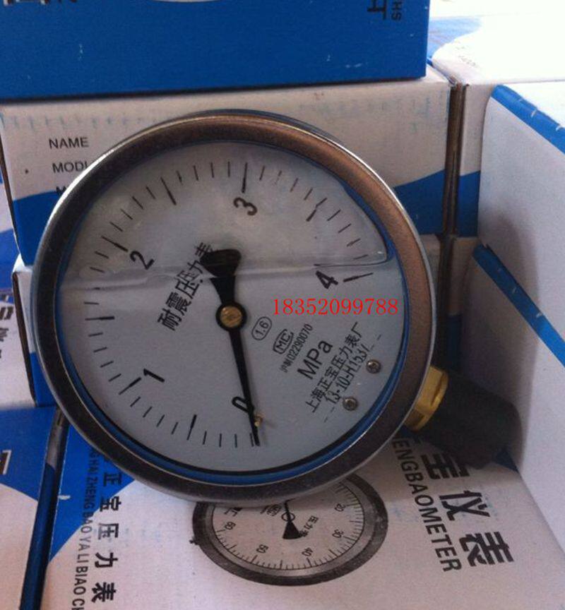 ytn100防震表上海正宝yn100 0-4mpa耐震抗振压力表 油压表