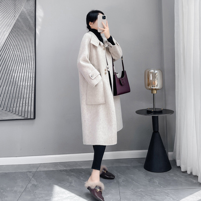 双面羊绒韩版外套2023新款