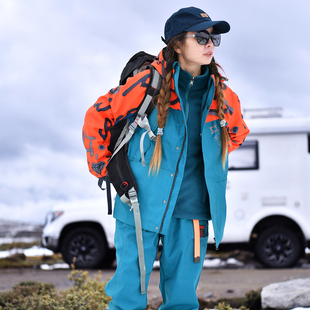 北京森林户外秋冬登山可拆卸三合一防水透气两件套冲锋衣裤 男女式