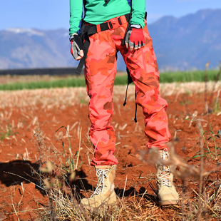 女 长裤 北京森林户外2025春夏迷彩休闲多袋透气微弹工装 显瘦速干裤