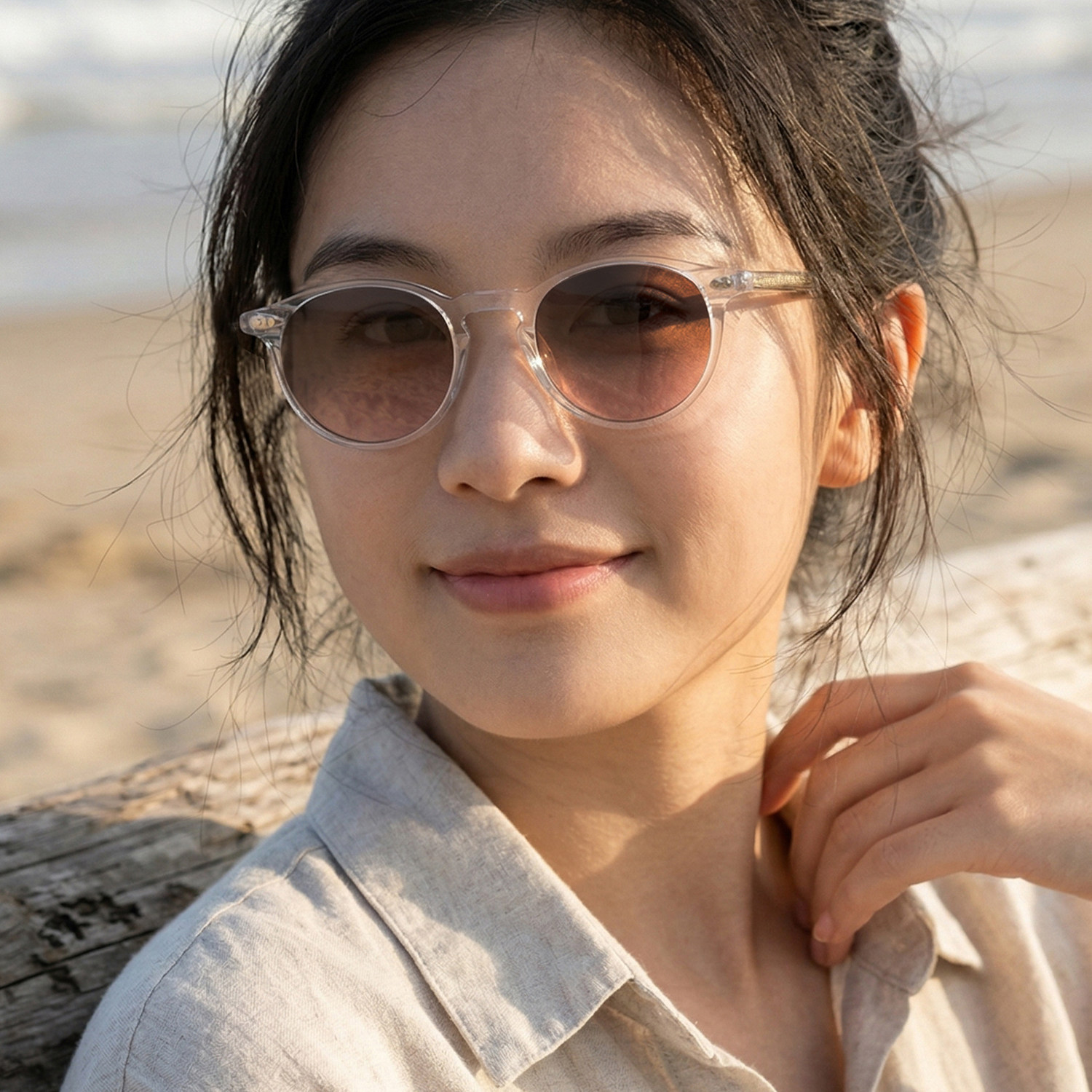 小框小脸防紫外线板材太阳镜