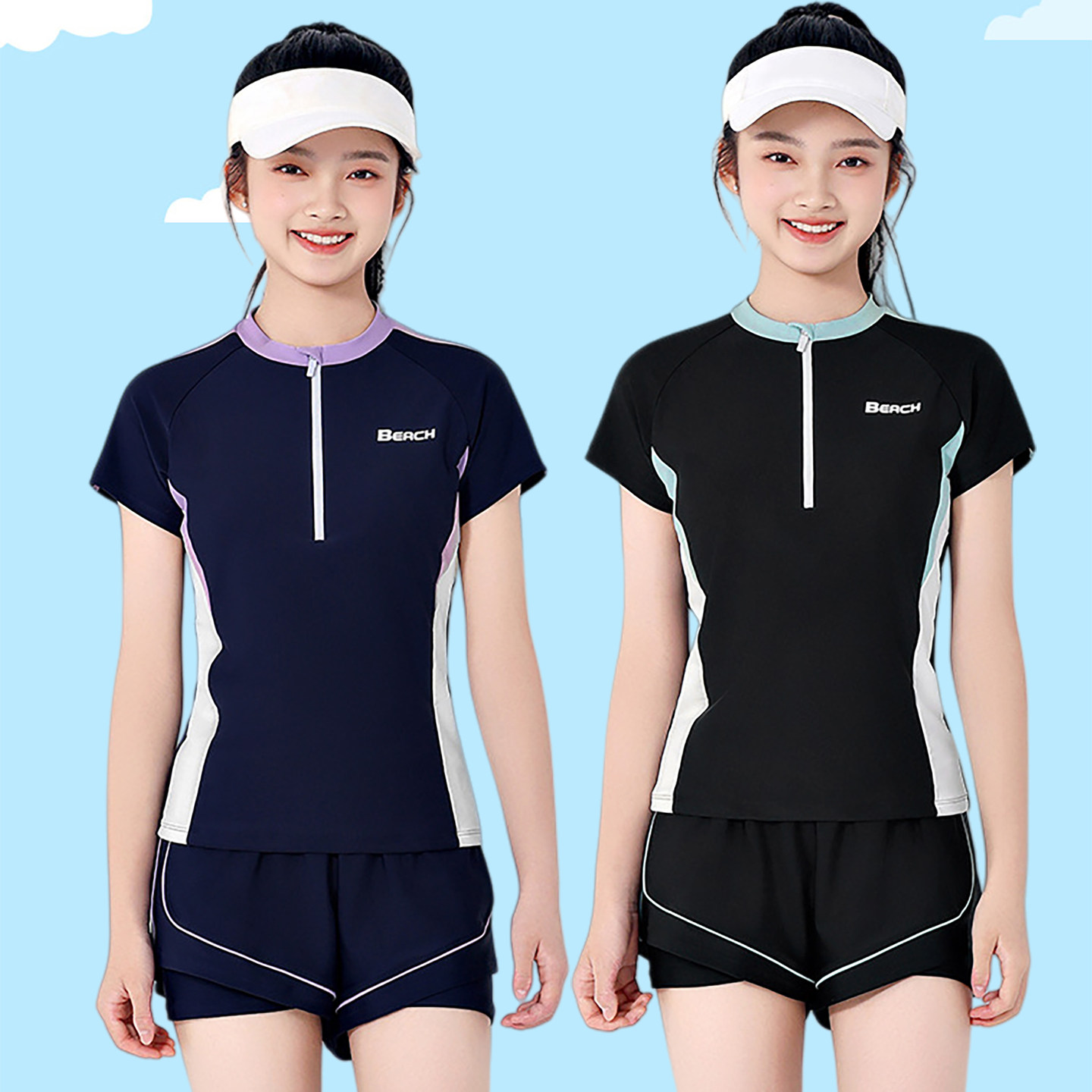 12岁青少年10女孩泳衣分体11带胸垫14初中生青春期13高颜值中大童