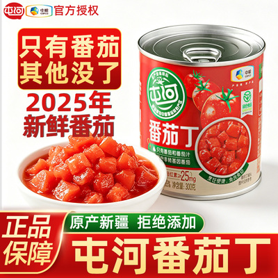屯河新疆番茄丁300g罐头中粮蕃茄切块西红柿酱家用0脂肪
