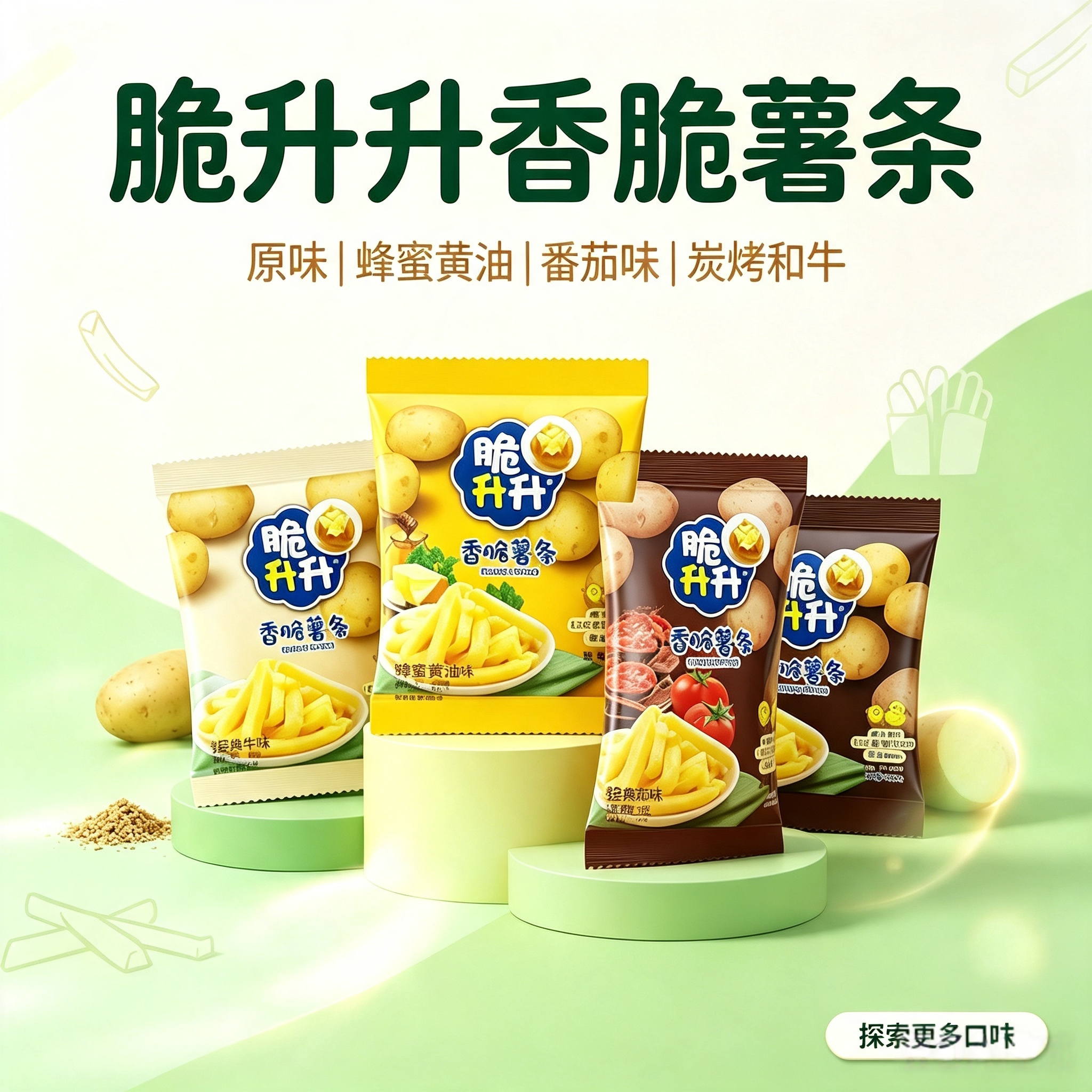 【官方正品】脆升升薯条蜂蜜黄油味脆生生宿舍儿童零食休闲食品