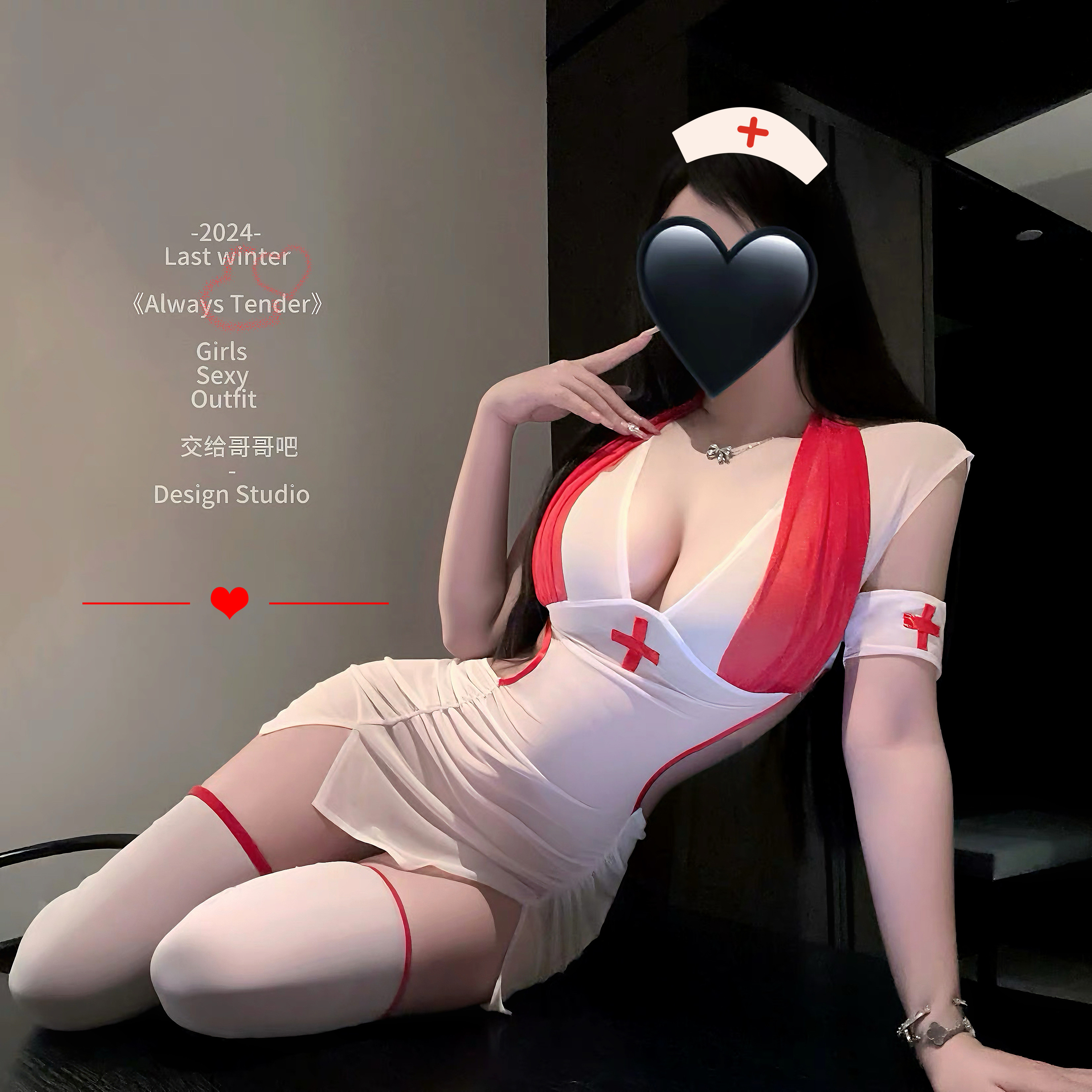 纯欲透视护士制服诱惑网纱睡裙女