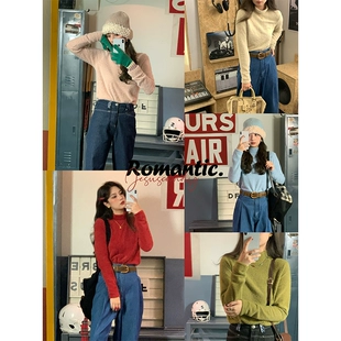 冬季 加绒内搭上衣 女2022秋冬款 JC古着商店 物语 毛绒半高领打底衫