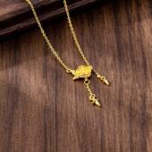 轻奢风越南沙金项链潮流玫瑰花朵流苏锁骨链女设计感久不掉色饰品