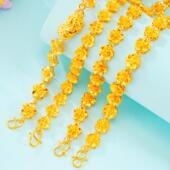 奢华仿24k黄金手链花朵民族风女首饰 展销地摊货源沙金貔貅手饰品