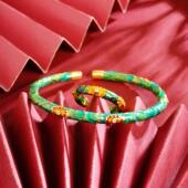 越南沙金古法烧蓝宫廷风珐琅彩手镯高级感女久不掉色饰品货源