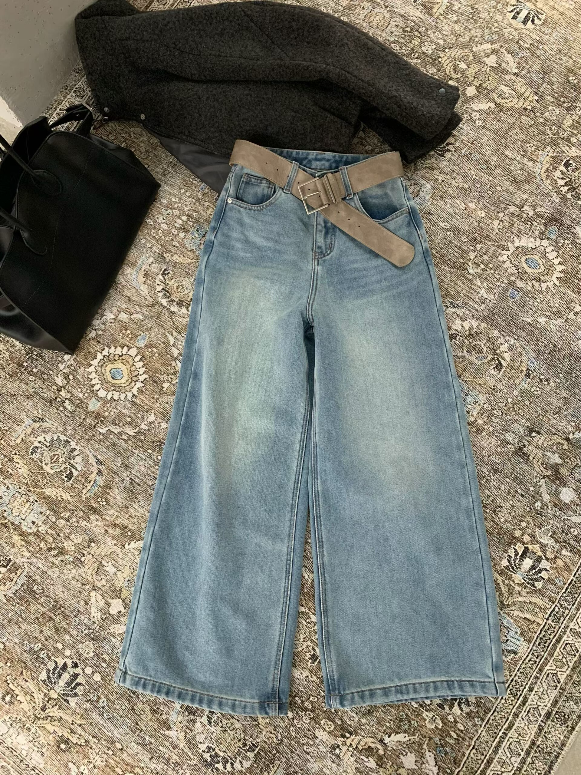 阔腿裤女百搭休闲垂感牛仔长裤