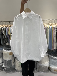 单排扣polo翻领衬衫 衬衣外套 高品质宽松显瘦长袖 欧货136SS037时尚