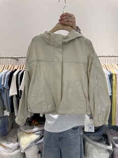 韩国19807L时尚 连帽冲锋衣外套女 高级感宽松显瘦休闲连帽拉链长袖