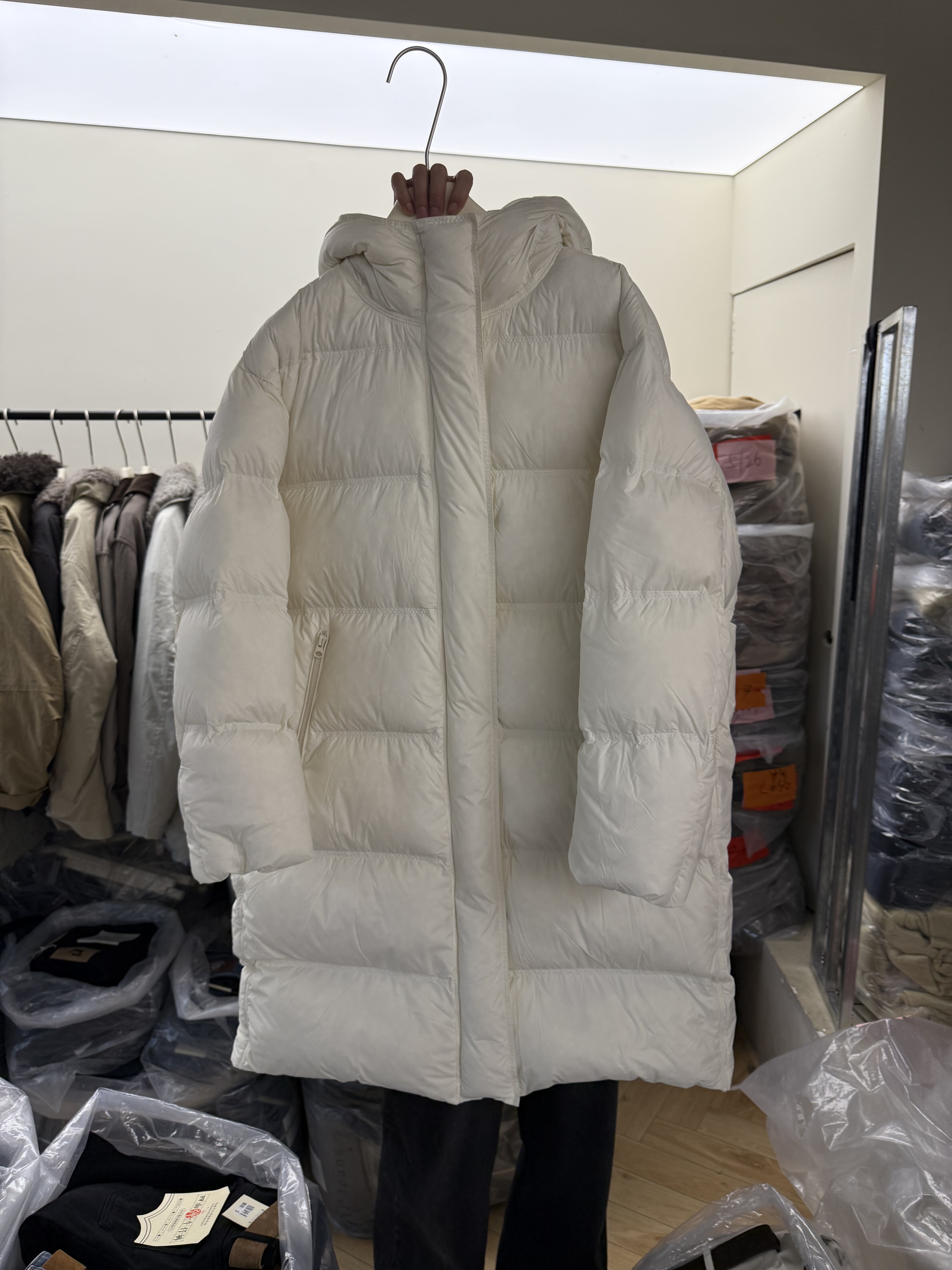 排骨连帽90白鸭绒羽绒服面包服女