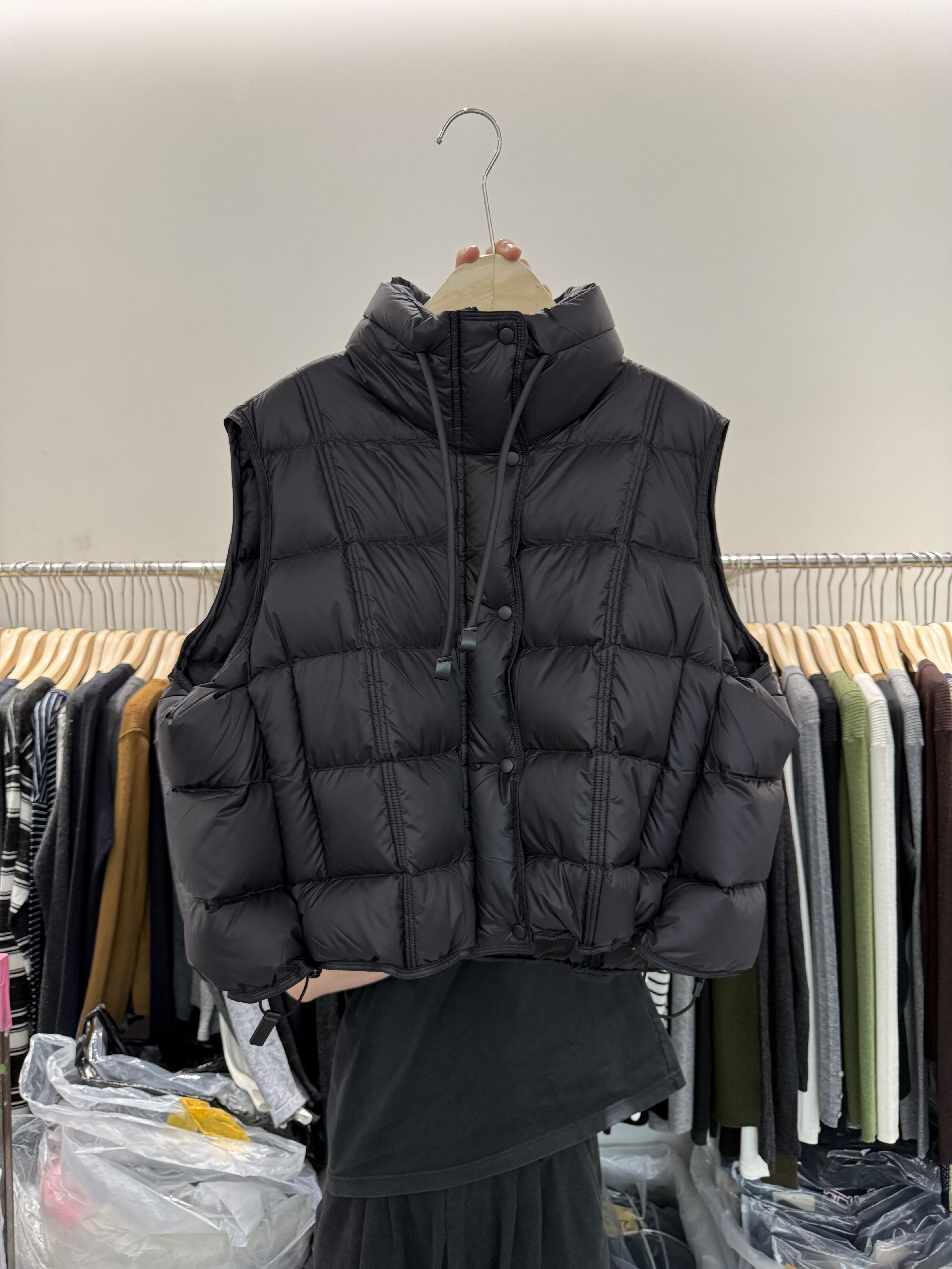 小个子短款90白鸭绒羽绒服马甲