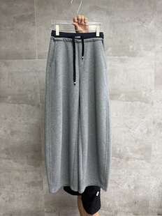 拖地裤 香蕉裤 百搭直筒阔腿卫裤 欧货高级感撞色拼接抽绳松紧腰时尚