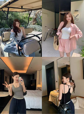 张贝贝ibell自带胸垫美式工字运动背心女显瘦修身设计感百搭上衣