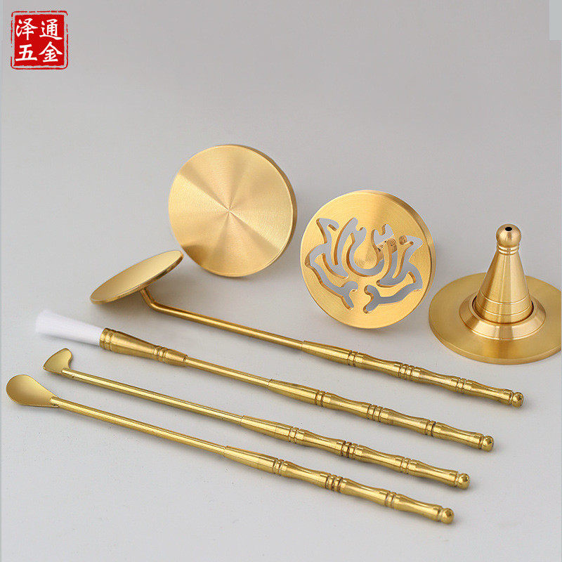 黄铜香道工具套装七件套初学者入门香篆香印打拓香炉香灰香勺香扫,家居饰品,其他工艺饰品,淘宝优惠券,粉丝福利购,淘宝优惠卷