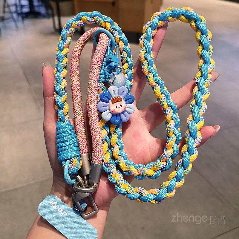 原创多功能户外手机挂绳斜挎可调节编织宽版相机包包肩带手提挂链