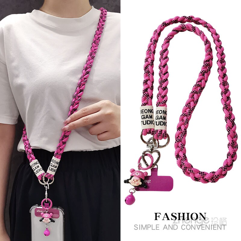 多巴胺手机挂绳长款斜挎可背撞色