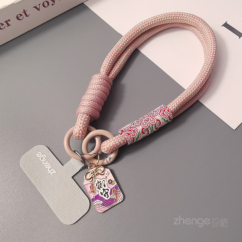 手机挂绳短款手腕手提编织棉绳图片